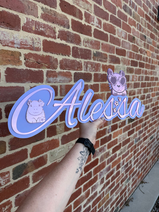 Double Layer Acrylic Name Sign