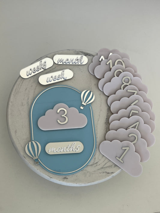 Hot air balloon- Interchangeable milestone set