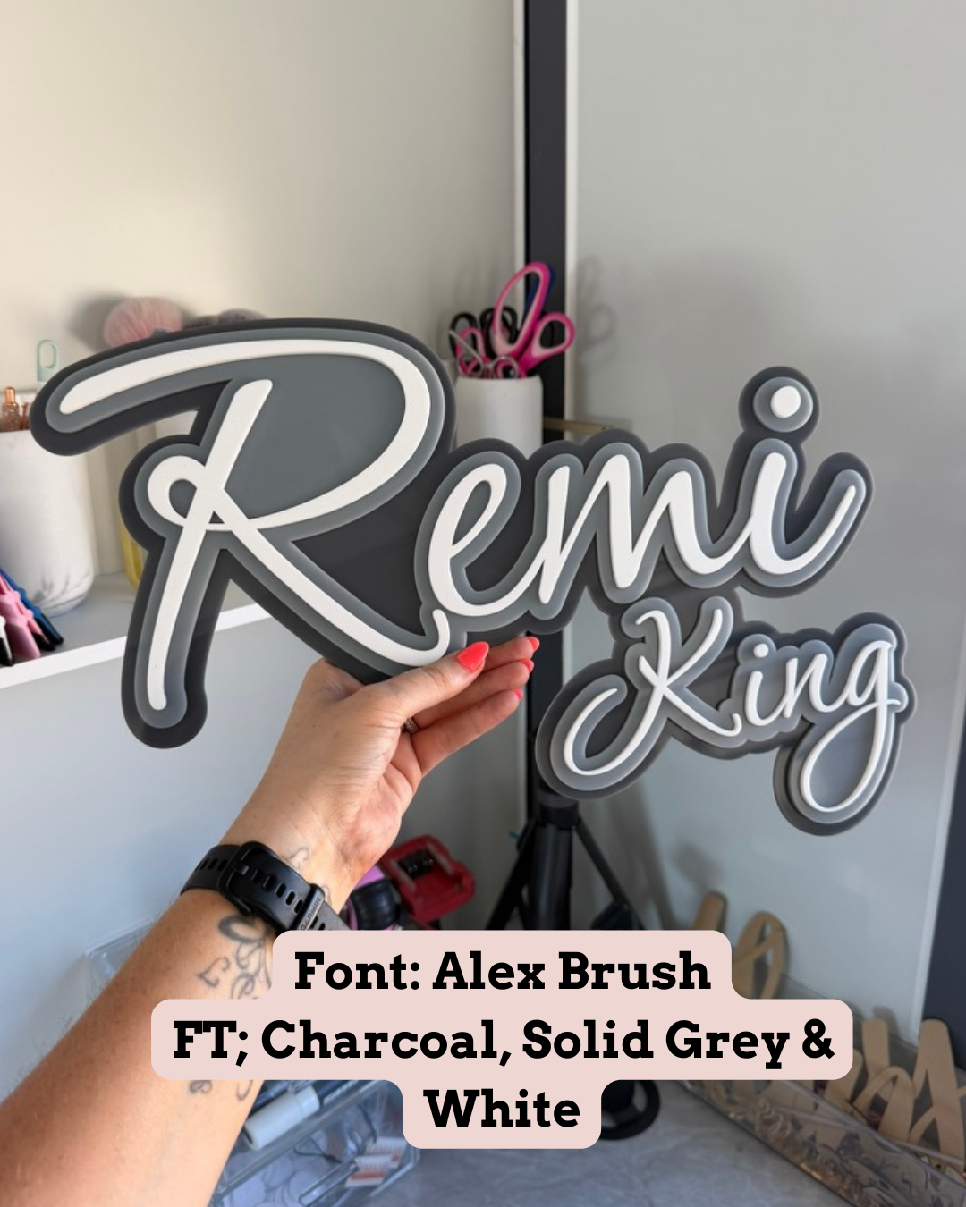 2 name Triple Layer Acrylic Name Sign